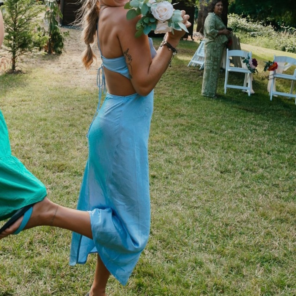 Blue Satin dress